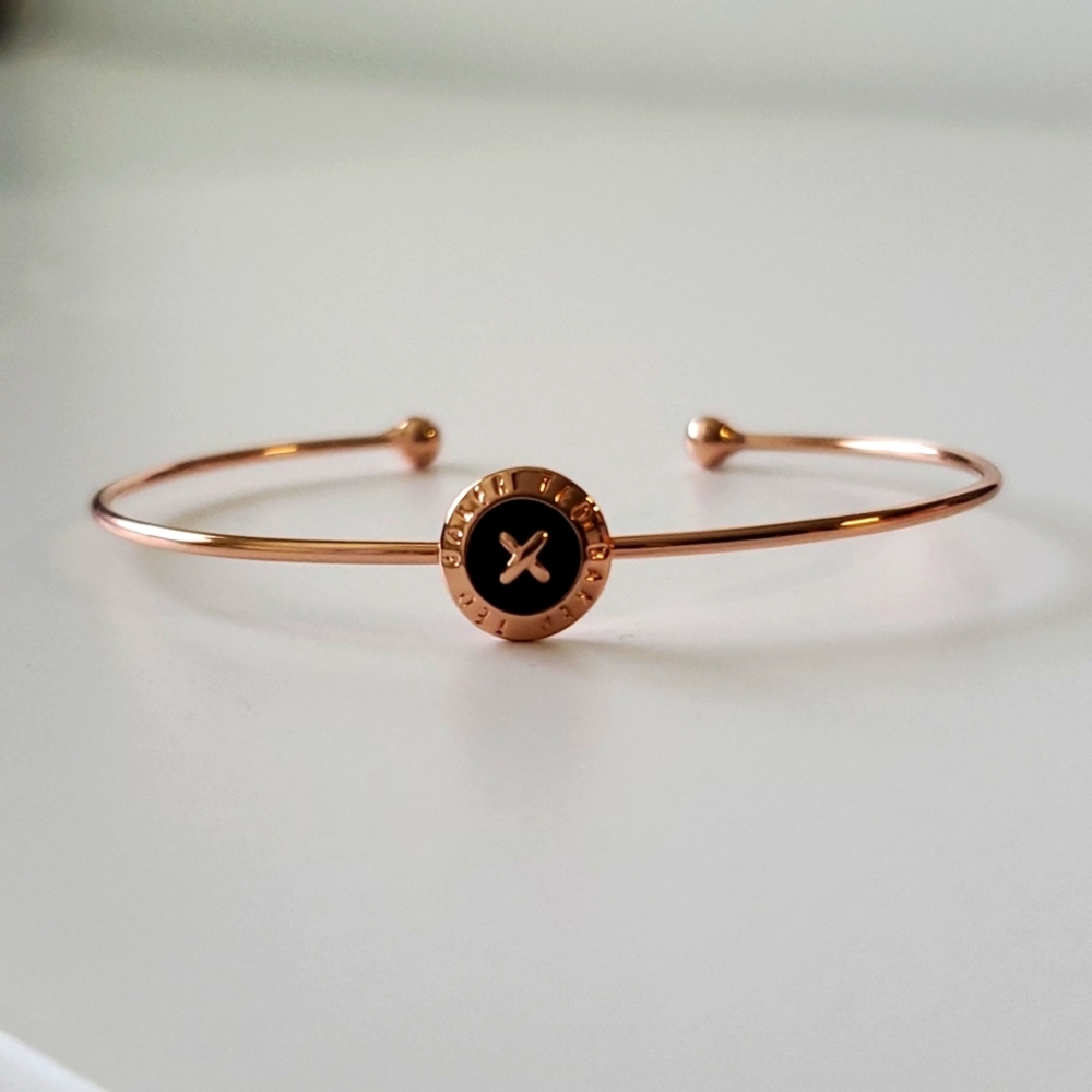 Ted Baker Elvas Rose Gold BLACK Mini Button Cuff